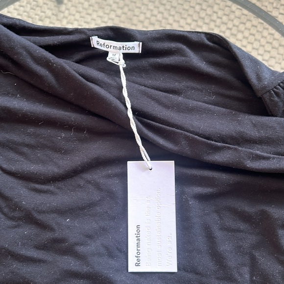 Reformation Black One-Shoulder Tank Top - Picture 4 of 7